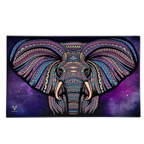 50% DISCOUNT - V-SYNDICATE GLASS ROLLING TRAY LARGE-ELEPHANT